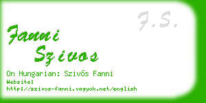 fanni szivos business card